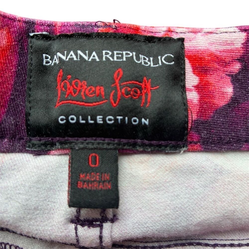 Banana Republic Women's Floral Skinny Ankle Pants Multicolor Size 0 - Picture 8 of 10